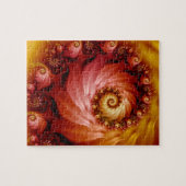 バラ金ゴールドらせん花 ジグソーパズル (横)