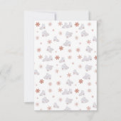 バラ金ゴールドアイススケート赤面ピンクスケートで滑るキッズ サンキューカード (裏面)