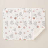 バラ金ゴールドアイススケート赤面ピンクスケートで滑るパターン シェルパブランケット (正面(横))