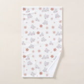 バラ金ゴールドアイススケート赤面ピンクスケートで滑るパターン バスタオルセット (ハンドタオル)