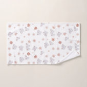 バラ金ゴールドアイススケート赤面ピンクスケートで滑るパターン バスタオルセット (ハンドタオル)