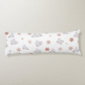 バラ金ゴールドアイススケート赤面ピンクスケートで滑るパターン ボディピロー (裏面)