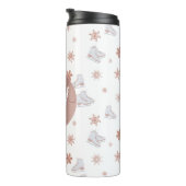 バラ金ゴールドアイススケート赤面ピンクスケートで滑るモノグラム タンブラー (回転右)