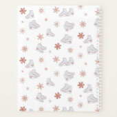 バラ金ゴールドアイススケート赤面ピンクスケートで滑るモノグラム プランナー手帳 (裏面)