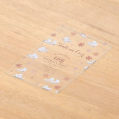 バラ金ゴールドアイススケート赤面ピンクスケートで滑る誕生日 アクリル招待状 (レイダウン)