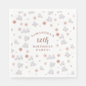 バラ金ゴールドアイススケート赤面ピンクスケートで滑る誕生日 スタンダードランチョンナプキン (正面)