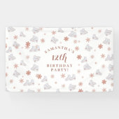 バラ金ゴールドアイススケート赤面ピンクスケートで滑る誕生日 横断幕 (横)