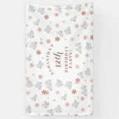 バラ金ゴールドアイススケート赤面ピンクスケートで滑る誕生日 横断幕 (縦)