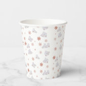 バラ金ゴールドアイススケート赤面ピンクスケートで滑る誕生日 紙コップ (裏面)