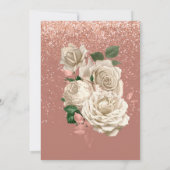 バラ金ゴールドアイボリーグリッター私の花嫁になる 招待状 (裏面)