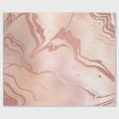 バラ金ゴールドアイボリースキニー大理石ガラスピーチ ラッピングペーパー (フラット)