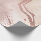 バラ金ゴールドアイボリースキニー大理石ガラスピーチ ラッピングペーパー (角)