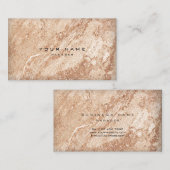 バラ金ゴールドアイボリーベージュマーブルストーンミニマル 名刺 (正面/裏面)