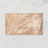 バラ金ゴールドアイボリーベージュマーブルストーンミニマル 名刺 (裏面)