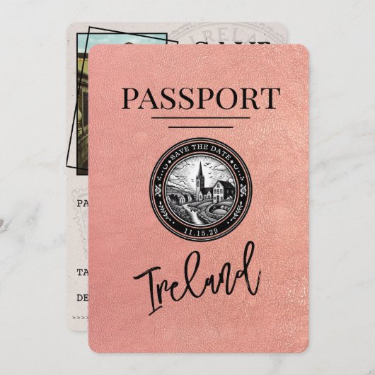 バラ金ゴールドアイルランドPassport保存日 セーブザデート (正面/裏面)