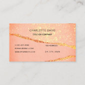 バラ金ゴールドアガートグリッター大理石モノグラムイニシャル 名刺 (裏面)