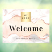 バラ金ゴールドアガート大理石ビジネスロゴへようこそ ウィンドウサイン (シート3)