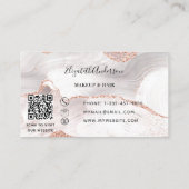 バラ金ゴールドアガート大理石QRコードエレガント 名刺 (裏面)