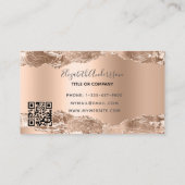 バラ金ゴールドアガート大理石QRコード 名刺 (裏面)