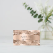 バラ金ゴールドアガート大理石QRコード 名刺 (スタンド正面)