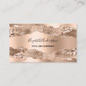 バラ金ゴールドアガート大理石QRコード 名刺 (正面)