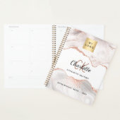 バラ金ゴールドアゲートモノグラムロゴビジネス2025 プランナー手帳 (ディスプレー)