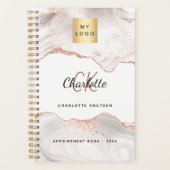 バラ金ゴールドアゲートモノグラムロゴビジネス2025 プランナー手帳 (正面)