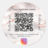 バラ金ゴールドアゲート大理石事業qrコードinstagram ラウンドシール (正面)