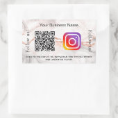 バラ金ゴールドアゲート大理石事業qrコードinstagram 長方形シール (バッグ)