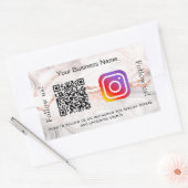 バラ金ゴールドアゲート大理石事業qrコードinstagram 長方形シール (封筒)