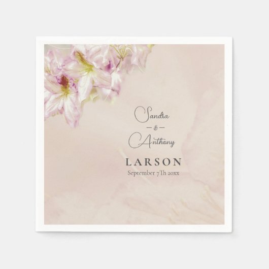 バラ金ゴールドアザ結婚レア スタンダードカクテルナプキン (正面)