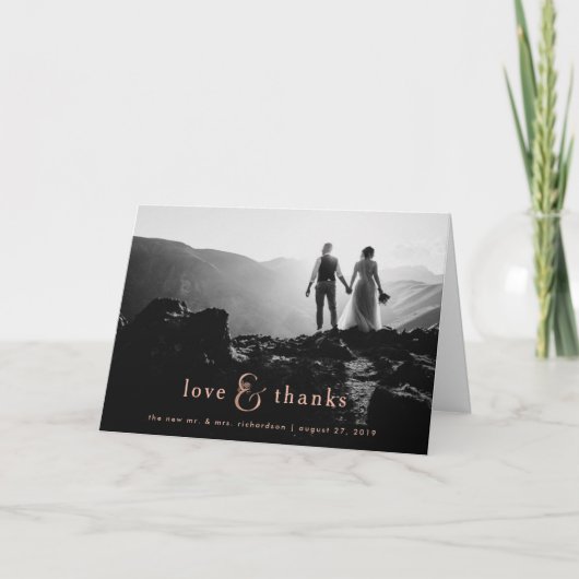 バラ金ゴールドアンパサンド |写真ありがとう サンキューカード (正面)