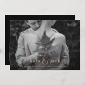 バラ金ゴールドアンパサンド | Four Photo日付を保存 招待状 (正面/裏面)