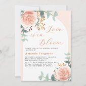 バラ金ゴールドアーチフローララブイン開花ブライダルシャワー 招待状 (正面)