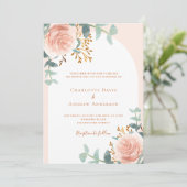 バラ金ゴールドアーチフローラ結婚緑 招待状 (スタンド正面)