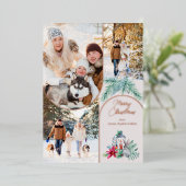 バラ金ゴールドアーチ3フォトパインランタンクリスマス 箔シーズンカード (立ち正面)