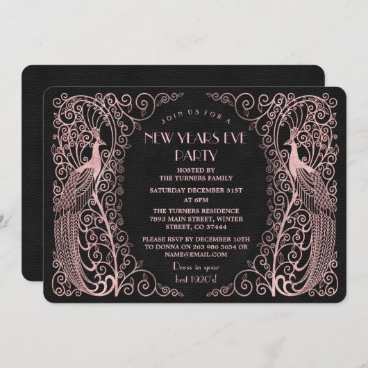 バラ金ゴールドアートピーコックス大晦日 招待状 (正面/裏面)