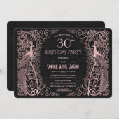 バラ金ゴールドアートピーコックス30th誕生日パーティー 招待状 (正面/裏面)