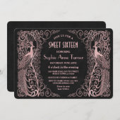 バラ金ゴールドアートピーコックス30th誕生日パーティー 招待状 (正面/裏面)