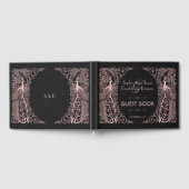 バラ金ゴールドアールデコピーコックスブラック結婚ズ ゲストブック (全面)