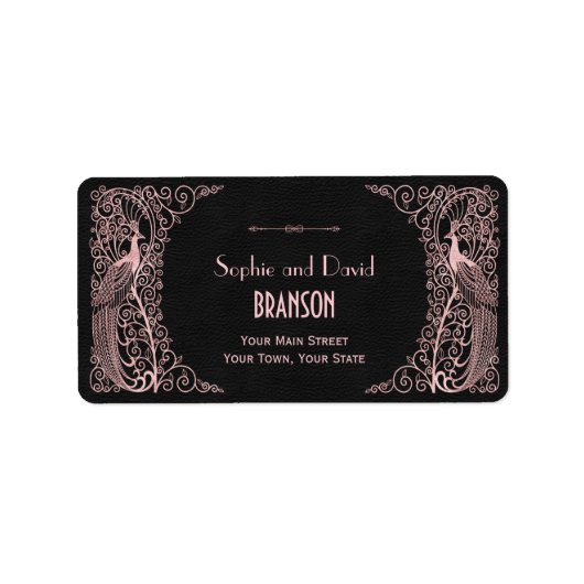 バラ金ゴールドアールデコピーコックスブラック結婚ズ ラベル (正面)