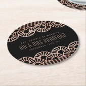 バラ金ゴールドアールデコ結婚ファンのコースター ラウンドペーパーコースター (アングル)