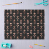 バラ金ゴールドアールデコ花オンブラックデクページ 薄葉紙 (クラフト)