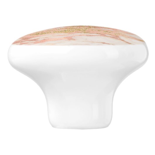 バラ金ゴールドイエローメタリックマーブルトレンディー セラミックノブ (側面)