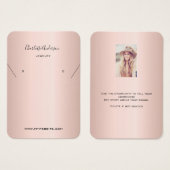 バラ金ゴールドイヤリングジュエリー写真表示カード (正面&裏面)