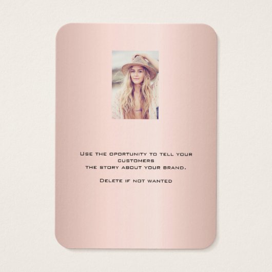 バラ金ゴールドイヤリングジュエリー写真表示カード (裏面)