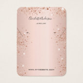 バラ金ゴールドイヤリング写真グリッター表示カード (正面)