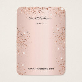 バラ金ゴールドイヤリング写真グリッター表示カード