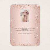 バラ金ゴールドイヤリング写真グリッター表示カード (裏面)