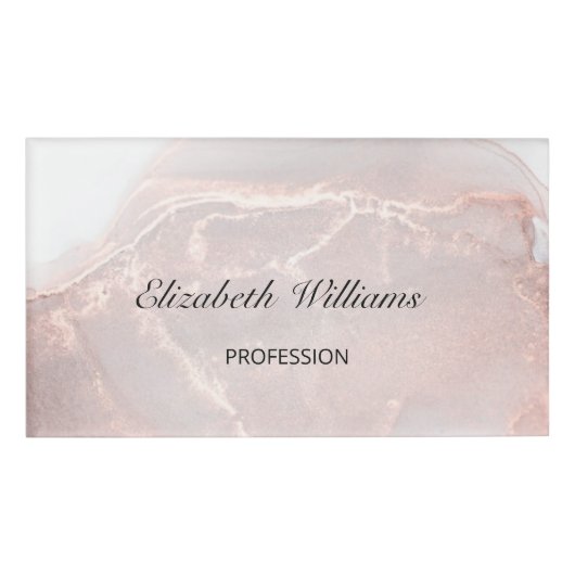 バラ金ゴールドインクマーブル 名札 (正面)